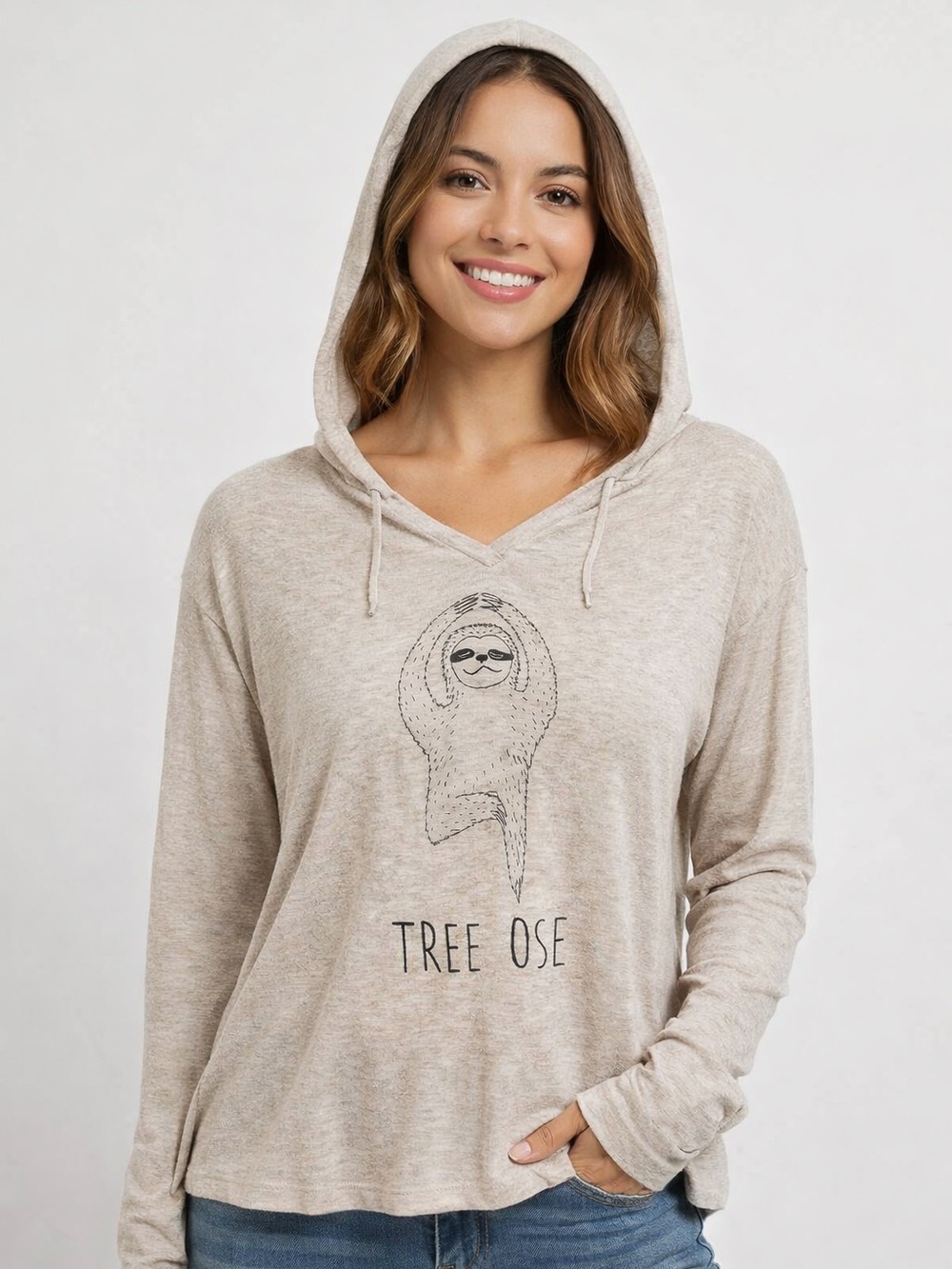 10/$30 tree pose sloth sweater Alya by Francesca’s sloth hoodie sweater